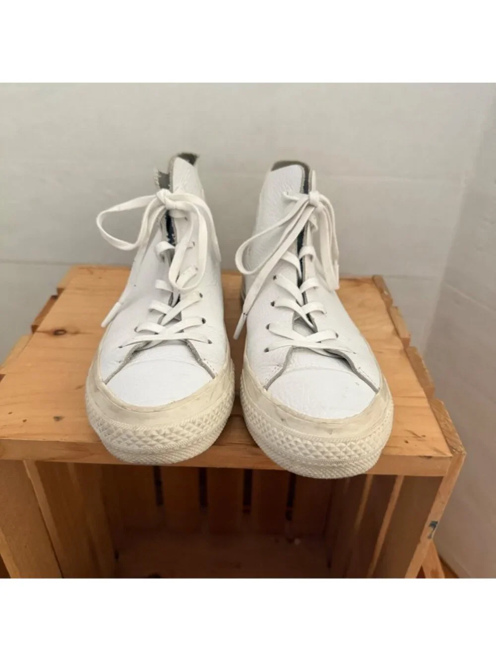 Converse Chuck Taylor All Star Mens Size 5 White Leather Prime Hi Top Sneakers - Picture 4 of 15